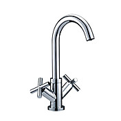 Chrome Finish Solid Brass Bathroom Sink Faucet (Tall)