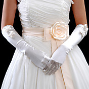 dedos de cetim luvas cotovelo bridal comprimento