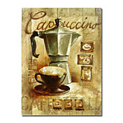 dipinto a mano olio su tela caffè ancora la vita con telaio allungato