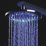 8 pollici soffione doccia in ottone con luce led cambia colore