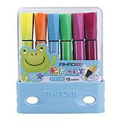 Cartoon Colorful Fat Water Color Pens Set (12-Pack, Random Color)