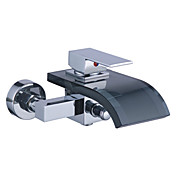 Contemporary Tub Faucet with Glass Spout (Wall Mount)