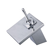 Solid Brass Waterfall Bathroom Sink Faucet - Chrome Finish
