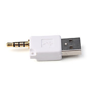 Adattatore da 3,5 mm a USB caricabatteria convertitore per iPod shuffle-2 (bianco)