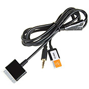 3-en-1 USB 3.5 mm de audio auxiliar / data / cable del cargador para iPod, iPhone y iPad (negro)