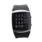 Stainless Steel Self-Winding Rubber LED Wristband (Black)