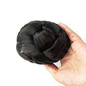 sintético preto trançado peruca bun