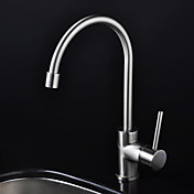 Contemporary Solid Brass Kitchen Faucet - Nickel Brushed Finish