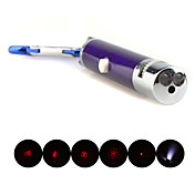 5 en 1 1mw 650nm pointeur laser rouge projective avec 2 * conduit et porte-clés pourpre