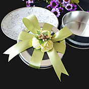 Clear Top Favor Tin With Sage Bow (Set of 6)