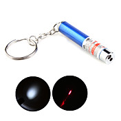 2 en 1 lampe de poche LED et pointeur laser rouge avec porte-clés bleu