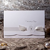Invitación floral de la boda con la cinta doblada (juego de 50)