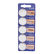sony CR2025 3V al litio ad alta capacità batterie a bottone (5-pack)