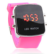 banda di silicone moderni uomini donne unisex gelatina sport stile portato orologio da polso - pesca rosso