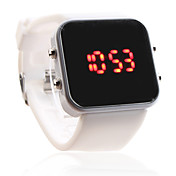 Unisex Silikon Sport Uhr mit LED Anzeige (Weiß)