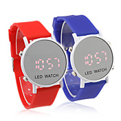 Pair of Sports Style Red LED Jelly Wrist Watches - Blue & Red