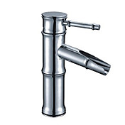 Chrome Finish Brass Bathroom Sink Faucet - Bamboo Shape Design