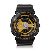 impermeabile sportivo doppio movimento cronometro digitale con luce notturna - giallo