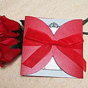 "Amour brûlant" invitation de mariage rouge avec organza arc (jeu de 60)