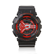 Orologio sportivo, digitale, doppio movimento, impermeabile, con luce - Rosso
