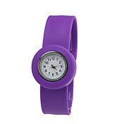 impermeable cinta de cuarzo de los niños reloj pulsera con la banda de color púrpura