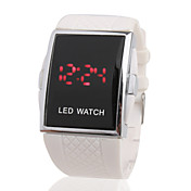 Silicone Band LED Red Light Fashion Wrist Watch - White