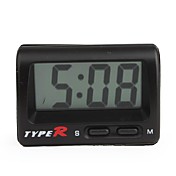 LCD digital de coche salpicadero Reloj de escritorio - negro