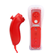 2-en-1 MotionPlus y el Nunchuk del controlador remoto para wii + estuche / u wii (rojo)