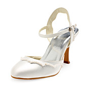 FLORENCIA - Sandalette Bruiloft Brede Hak Satijn