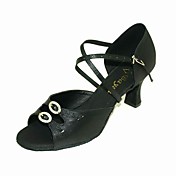 Satin Upper Women High Heel Peep Toe Dance Shoes Ballroom Latin Shoes More Colors