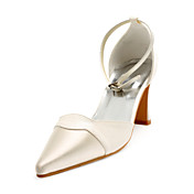 Satin Upper Chunky Heel Sandals With Sparkling Glitter Wedding Shoes More Colors Available
