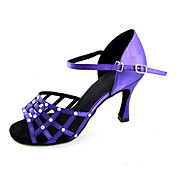 Performance Shoes Satin Upper Latin Dance Shoes High Heel With Crystal for Women