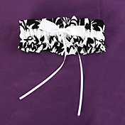 White and Black Print Wedding Garter