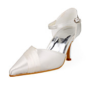 Satin Upper Closed Toe Stiletto Heel With Ruched Wedding Shoes More Colors Available