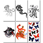 6 piezas de tigre y el dragón tatuaje temporal mixta