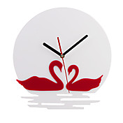 Loving Swan Pattern Analog Wall Clock