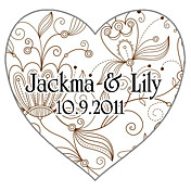 Personalized Heart Favor Stickers - Love Spring (pack of 90)