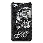 esqueleto branco padrão caso pvc para iphone 4, 4s (preto)