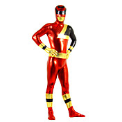 rojo oro negro mezclado de color metálico brillante Zentai spandex