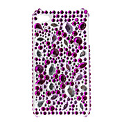 caso pvc protetor com cristais capa para iphone 4, 4s (roxo)