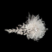 tulle con splendidi fiori da sposa strass / copricapo