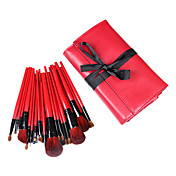 28 stuks wol make-up borstel set met gratis zwarte behuizing