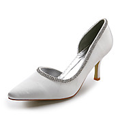 satin haut talon mi-fermé orteils avec des chaussures de mariage strass mariée (aj8101)