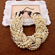 blancas perlas de imitación de diamante de imitación collares