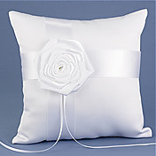 Ring Pillow In Satin With Petals And Ribbons (More Colors)