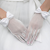 tule pols lengte bruids handschoenen met strik