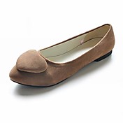 Suede Closed Toe Flats With Heart (More Colors)