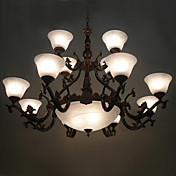 elegant lysekrone med 15 lys i antik stil