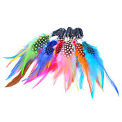 5 Pcs Clip In Colorful Feather Hair Extensions - 10 Colors Available