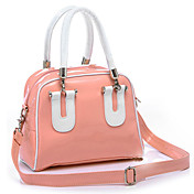 Hot Sale Women's Shiny PU Tote Bag / White Handles